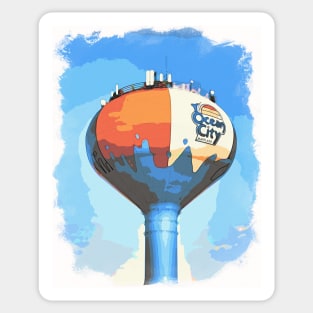 Beach Ball Water Tower Watercolor in OC Sticker